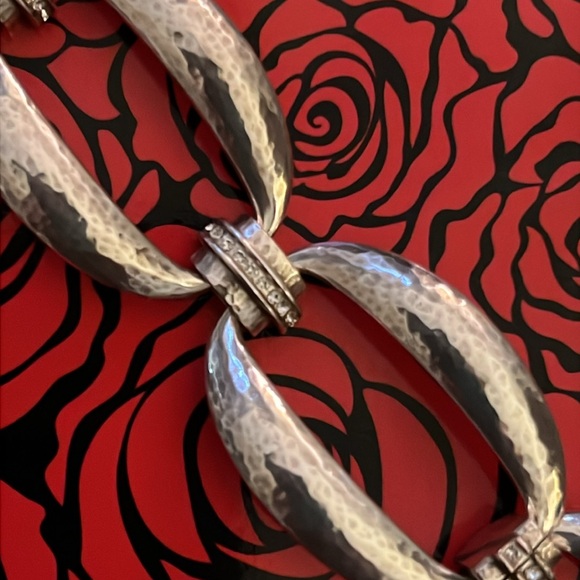 NWT $118 BRIGHTON MERIDIAN SILVER HAMMERED CRYSTAL ADJ BRACELET - Picture 4 of 7